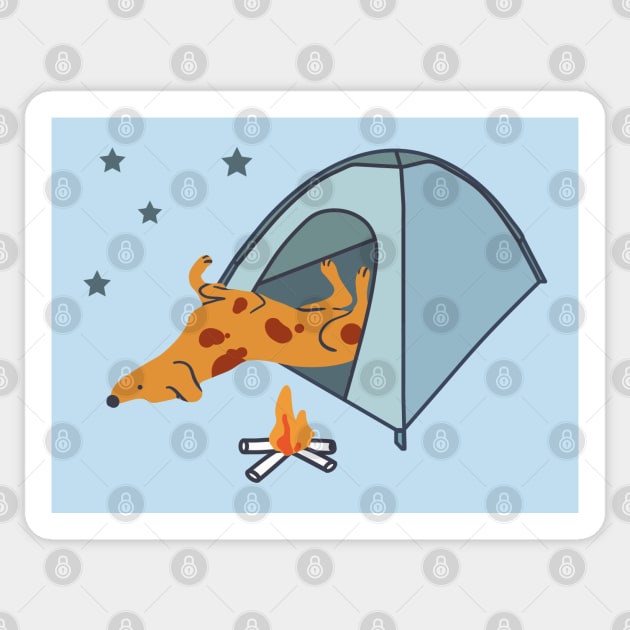 Camping Dog Sticker by Wlaurence